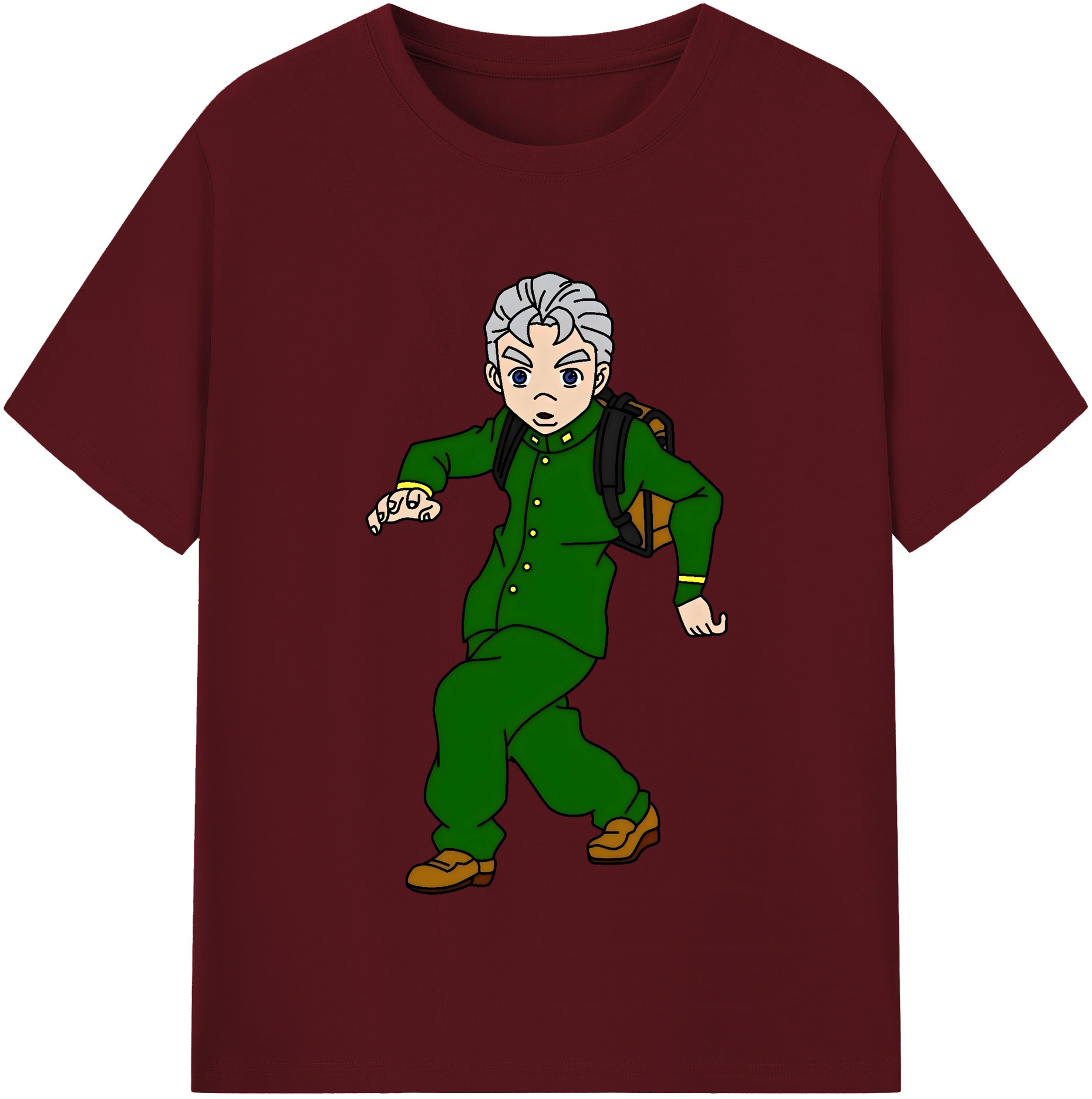 （画像用） ジョジョの奇妙な冒険 広瀨康一 JoJo's Bizarre Adventure Hirose Koichi 綿100％半袖Tシャツ（フロントプリント）